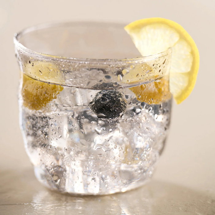 Day Vaso de Vidrio de Borosilicato 300 ml, Vaso Irregular para Bebidas, Color Gris Ahumado o Transparente (Surtido Aleatorio)