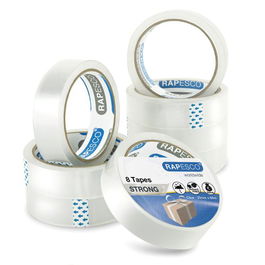 Cinta Adhesiva Rapesco Transparente Rollo 66X25 (Set de 8)