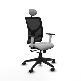 PIQUERAS Y CRESPO Silla de oficina Motilla con mecanismo Sincro/Traslack Gris claro y Negro