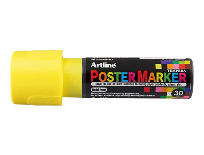 Artline Rotulador Poster Marker EPP-30 Punta Rectangular 30 mm Amarillo Fluor