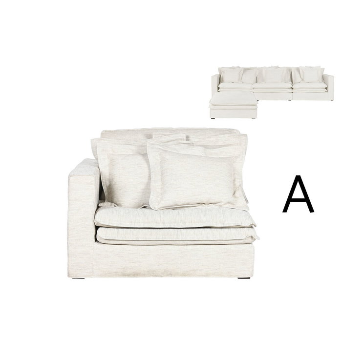 DKD Home Decor Módulo de Sofá Reversible Beige con 4 Cojines