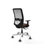 PIQUERAS Y CRESPO Silla de oficina Zulema con mecanismo Sincro/Traslack, Marrón oscuro y Blanco