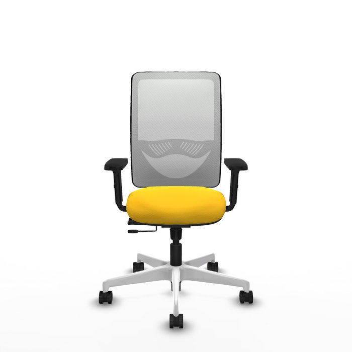 PIQUERAS Y CRESPO Silla de oficina Zulema con mecanismo Sincro/Traslack, Amarillo y Blanco