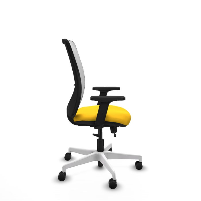 PIQUERAS Y CRESPO Silla de oficina Zulema con mecanismo Sincro/Traslack, Amarillo y Blanco