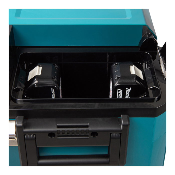 Makita CW004GZ Caja Térmica Portátil 40V Refrigeración y Calor 29L -18°C a 60°C Negro Azul con Ruedas y LED