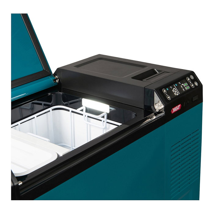 Makita CW004GZ Caja Térmica Portátil 40V Refrigeración y Calor 29L -18°C a 60°C Negro Azul con Ruedas y LED