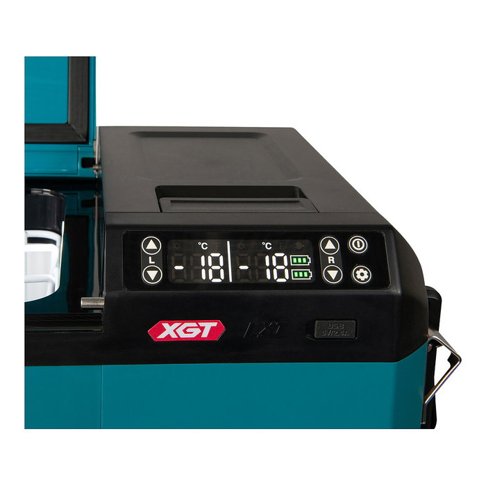 Makita CW004GZ Caja Térmica Portátil 40V Refrigeración y Calor 29L -18°C a 60°C Negro Azul con Ruedas y LED