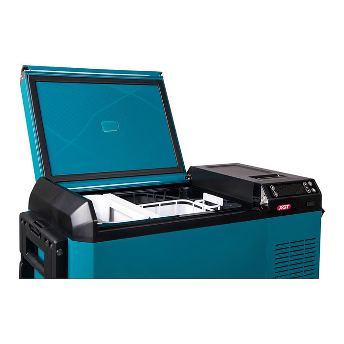 Makita CW004GZ Caja Térmica Portátil 40V Refrigeración y Calor 29L -18°C a 60°C Negro Azul con Ruedas y LED
