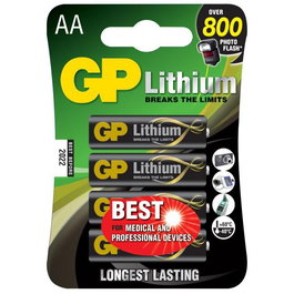 GP Baterías AA Lithium 1.5V, modelo 15LF-2U4, pack de 4 unidades