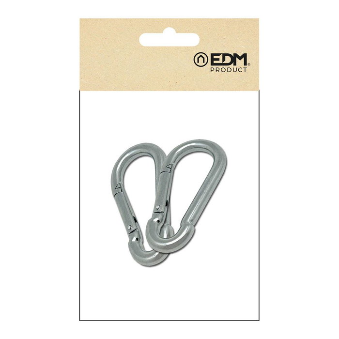 Edm Mosquetón Bombero MSQ01 sin seguro de acero galvanizado 5 x 50 mm Edm Mosquetón Bombero MSQ01 sin seguro de acero galvanizado 5 x 50 mm
