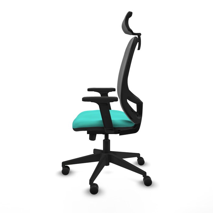 PIQUERAS Y CRESPO Silla de oficina Cilanco con mecanismo Sincro/Traslack, Turquesa y Gris