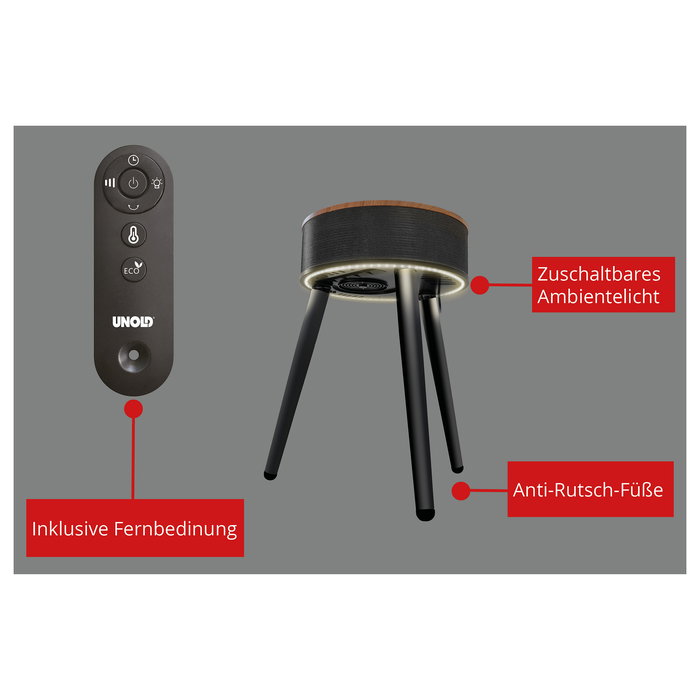 UNOLD 86545 Henry, Calefactor de sobremesa con ventilador