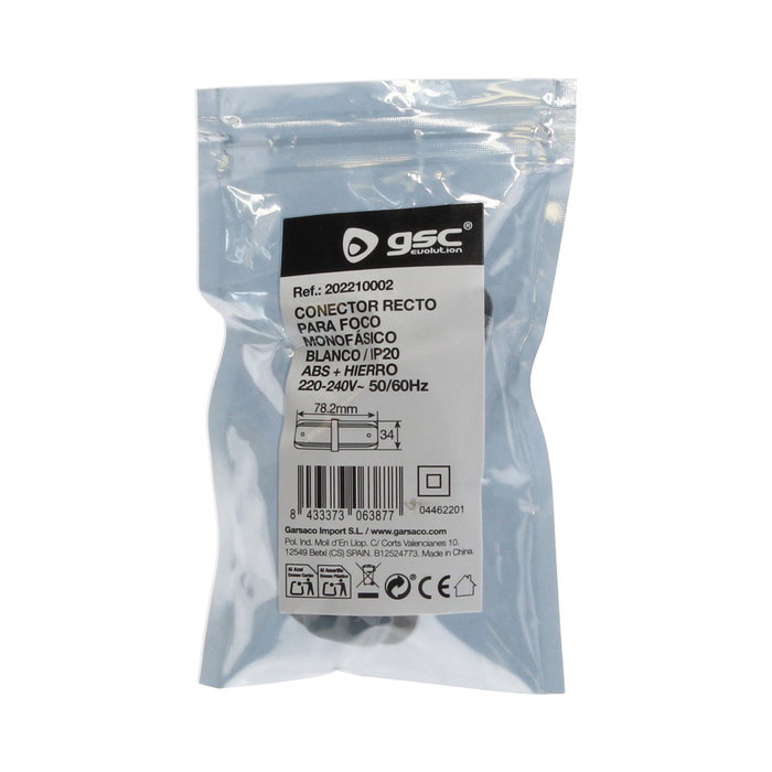 GSC Evolution Conector recto para foco monofásico Blanco