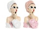 DKD Home Decor Figura de Resina Blanca y Rosa Surtido de 2