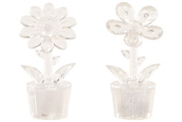 DKD Home Decor Decoracion Luminosa Basicos Flor Transparente 4 x 11 x 4 cm 12 Unidades