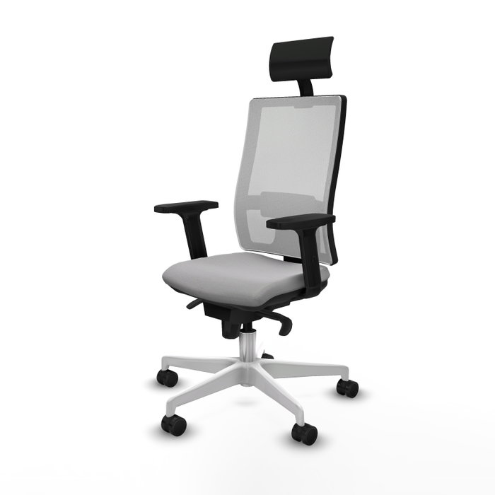 PIQUERAS Y CRESPO Silla de oficina Horna con mecanismo Sincro, Gris claro y Blanco