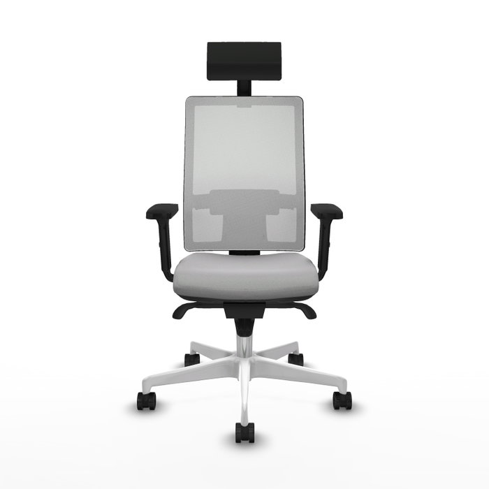 PIQUERAS Y CRESPO Silla de oficina Horna con mecanismo Sincro, Gris claro y Blanco