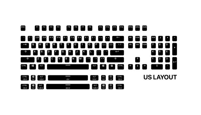 SteelSeries 60203 Tecla PBT Blanca para Teclado Inglés de EE. UU. Compatible con Apex Pro, Apex 7, Apex 5, Apex M750