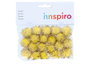 Innspiro Pompones brillantes amarillo 25mm, 20 unidades