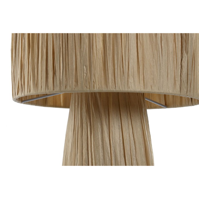 DKD Home Decor Lámpara de Sobremesa de Rafia y Metal Natural Marrón Claro