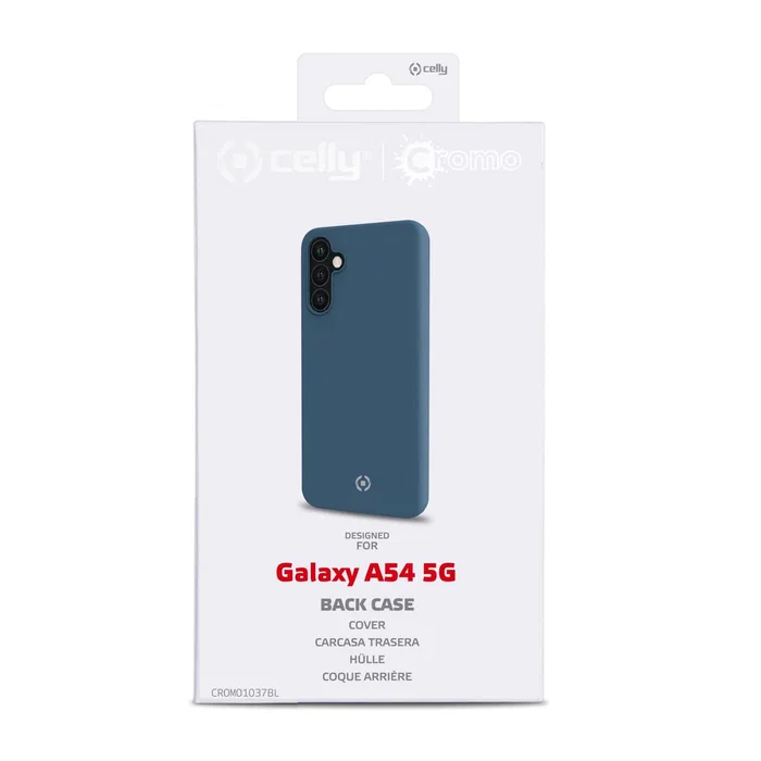 Celly Funda CROMO1037BL para Samsung Galaxy A54 5G (6.4") Azul - Silicona TPU, Resistente a Golpes y Rayones