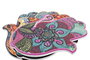 DKD Home Decor Salvamanteles Mano Hamsa 18x23x1 cm, Surtido de 4 piezas