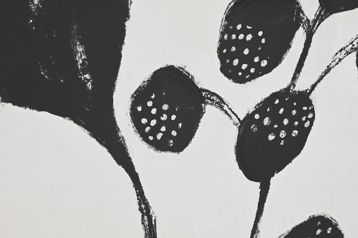 DKD Home Decor Cuadro Lienzo PS Negro Beige Flor 100 x 75 x 4 cm (2 Unidades)