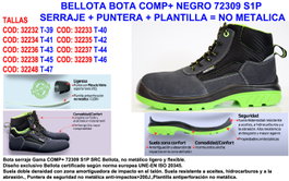 Bellota Bota de Seguridad 72309 Talla 43 S1P sin Metal