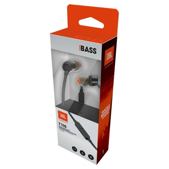 JBL Tune 110 Auriculares Intrauditivos con Micrófono Negro JBL Tune 110 Auriculares Intrauditivos con Micrófono Negro