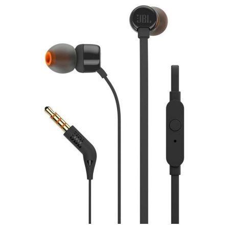 JBL Auriculares Intrauditivos T110 con Micrófono Jack 3.5 mm Negro