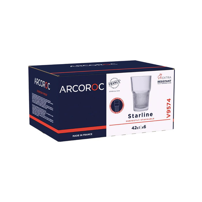 Caja 6 Vasos Altos Tensionados Starline Arcoroc 42 cL