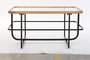 DKD Home Decor Mesa de Centro de Metal y Cristal Negro