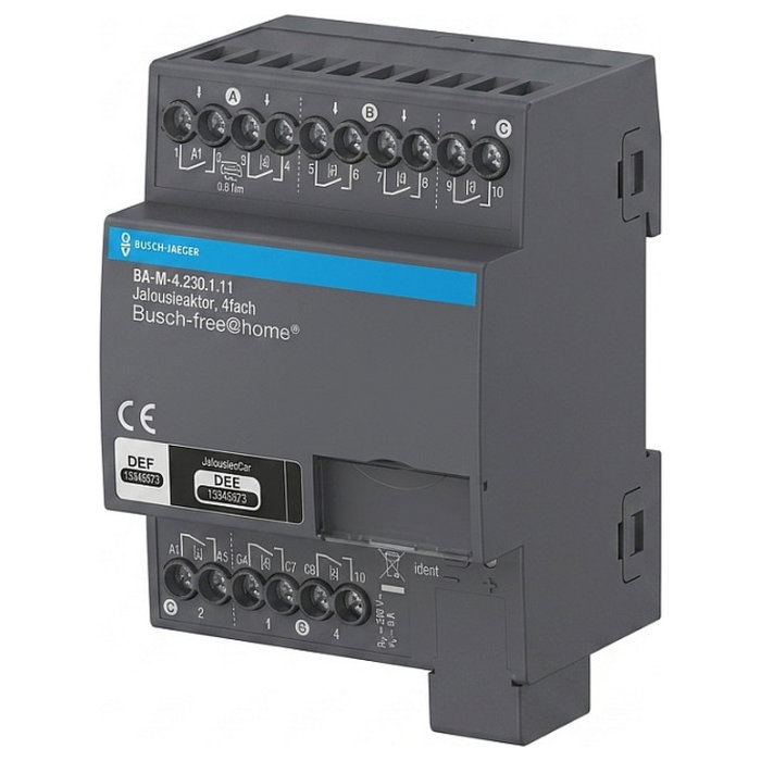 BUSCH-JAEGER BJ BA-M-4.230.1.11 Actuador de persiana 4 canales 230 V BUSCH-JAEGER BJ BA-M-4.230.1.11 Actuador de persiana 4 canales 230 V