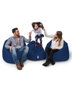 Atelier Del Sofa 100 Cushion Pouf Pouf de Jardín Azul Oscuro 100 cm Diámetro x 100 cm Altura