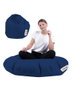 Atelier Del Sofa 100 Cushion Pouf Pouf de Jardín Azul Oscuro 100 cm Diámetro x 100 cm Altura