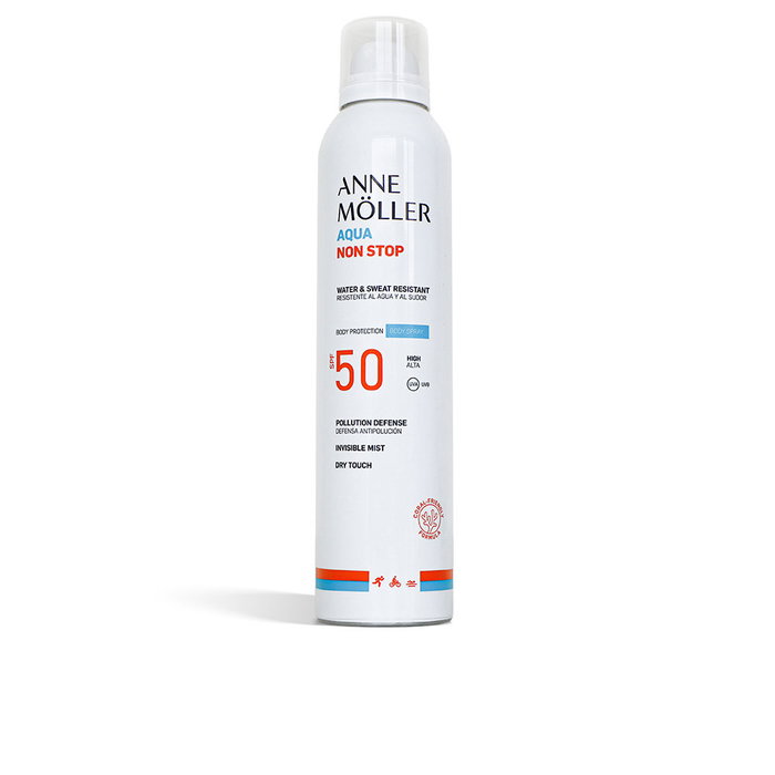 Anne Möller Aqua Non Stop Spray Protector Solar SPF50 Resistente Agua Sudor 200 ml Anne Möller Aqua Non Stop Spray Protector Solar SPF50 Resistente Agua Sudor 200 ml