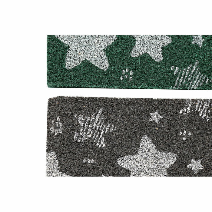 DKD Home Decor Felpudo de Fibra de Coco Estrellas Surtido de 2 Unidades