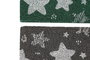DKD Home Decor Felpudo Básico Fibra de Coco y Goma Verde Gris Estrellas 40 x 60 cm (2 Unidades)