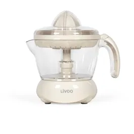 Livoo Exprimidor Eléctrico DOD131C - 25W, Conos Grande y Pequeño, 700ml, Blanco Roto, para Cítricos