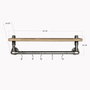 Hanah Home Boruraf009 Estantería de Tubos Madera de Abeto Metal Negro Nogal 60x20x14 cm