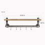 Hanah Home Boruraf009 Estantería de Tubos Madera de Abeto Metal Negro Nogal 60x20x14 cm