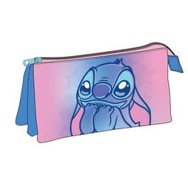 Cerdá Estuche Portatodo Stitch Disney 3 Compartimentos Rosa