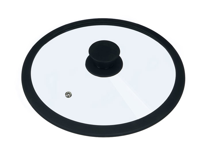 Kinvara Tapa de Cristal con Borde de Silicona Transparente y Negro 26 cm (Set de 12)