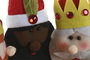 DKD Home Decor Cesta de Poliéster y Fibra Reyes Magos Multicolor