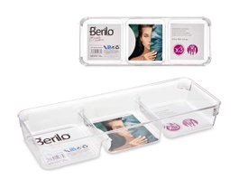 Berilo Bandeja Organizadora Multiusos 3 Huecos Transparente