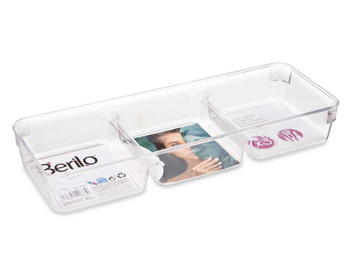 Berilo Bandeja Organizadora Multiusos 3 Huecos Transparente Berilo Bandeja Organizadora Multiusos 3 Huecos Transparente