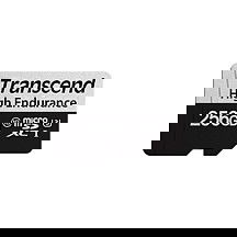 Transcend 350V Tarjeta microSDXC 256GB, Clase 10/U3, Velocidad Lectura 95 MB/s, Escritura 45 MB/s, Incluye Adaptador SD