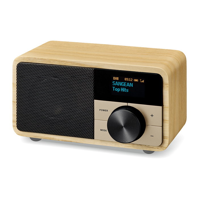 Sangean DDR-7 Radio FM/AM con altavoz de madera natural y bluetooth