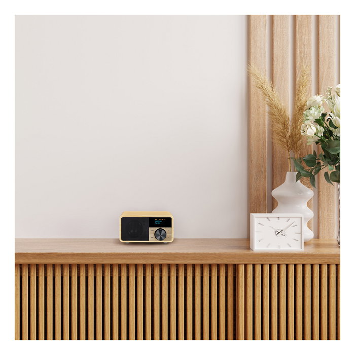 Sangean DDR-7 Radio FM/AM con altavoz de madera natural y bluetooth
