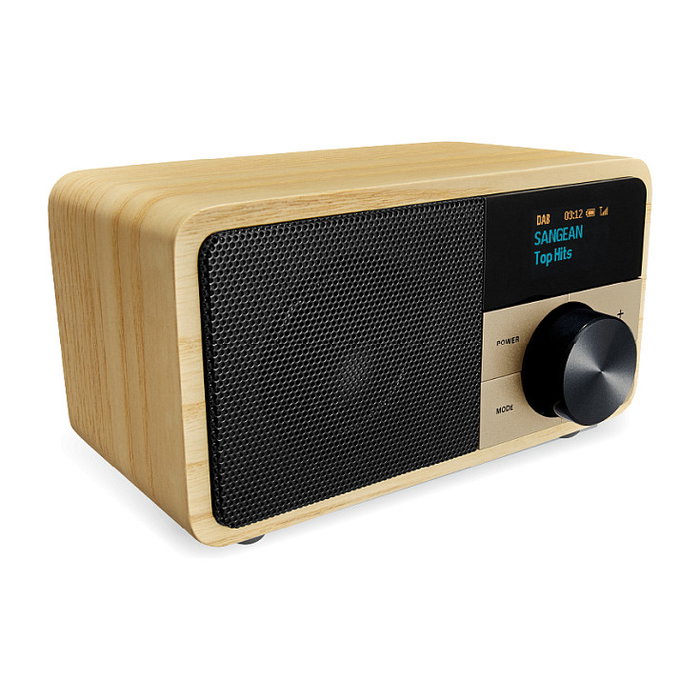 Sangean DDR-7 Radio FM/AM con altavoz de madera natural y bluetooth